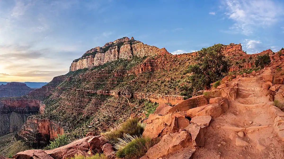 Weites Panorama des Grand Canyon am South Kaibab Trail in Arizona