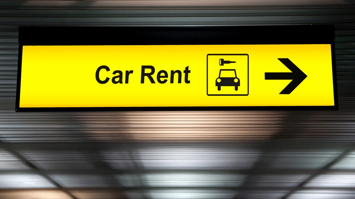 Rent-a-Car-Schild an einem US-Flughafen