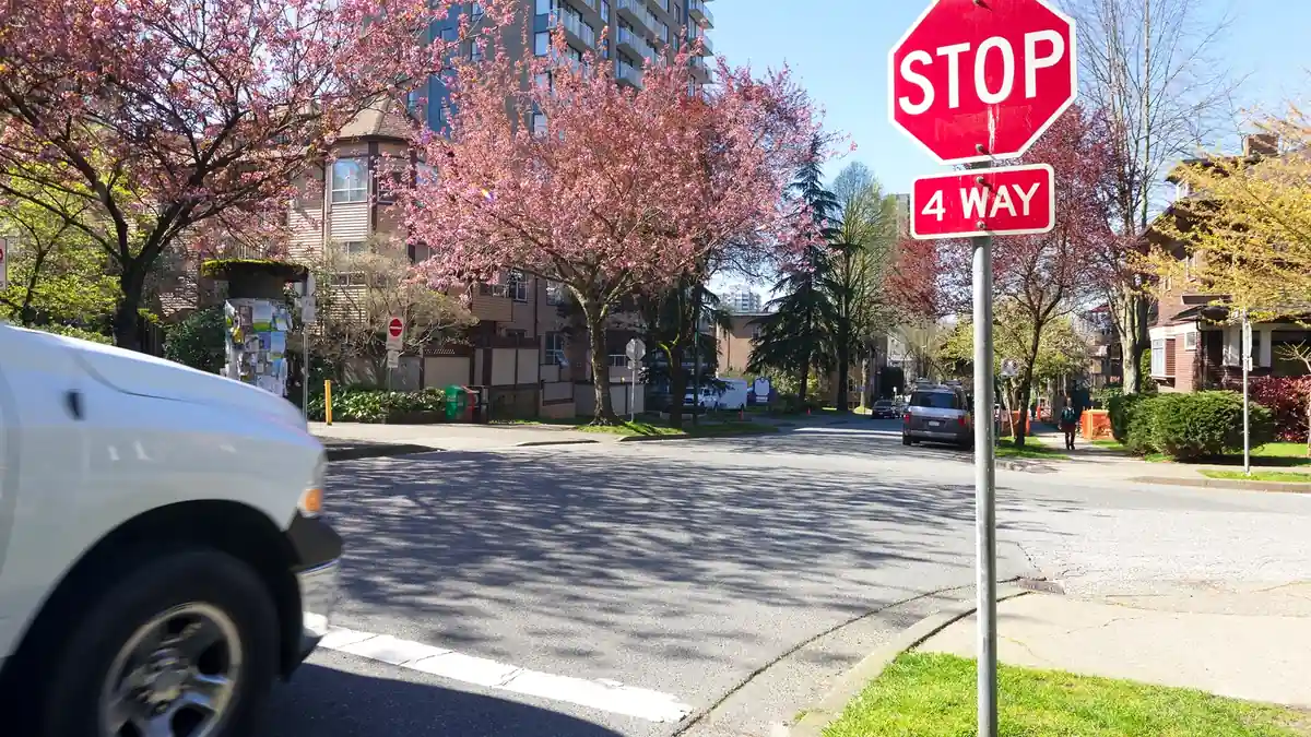 4-Way-Stop USA Mietwagen Kreuzung