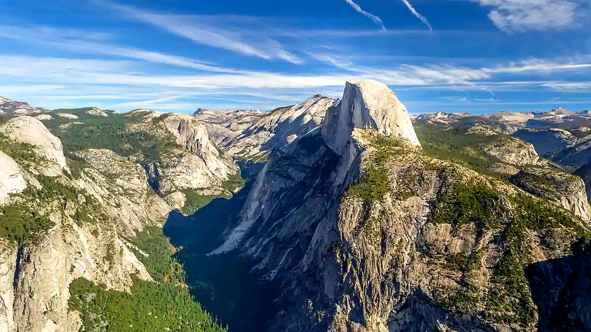 Blick vom Glacier Point auf den Half Dome im Yosemite Nationalpark